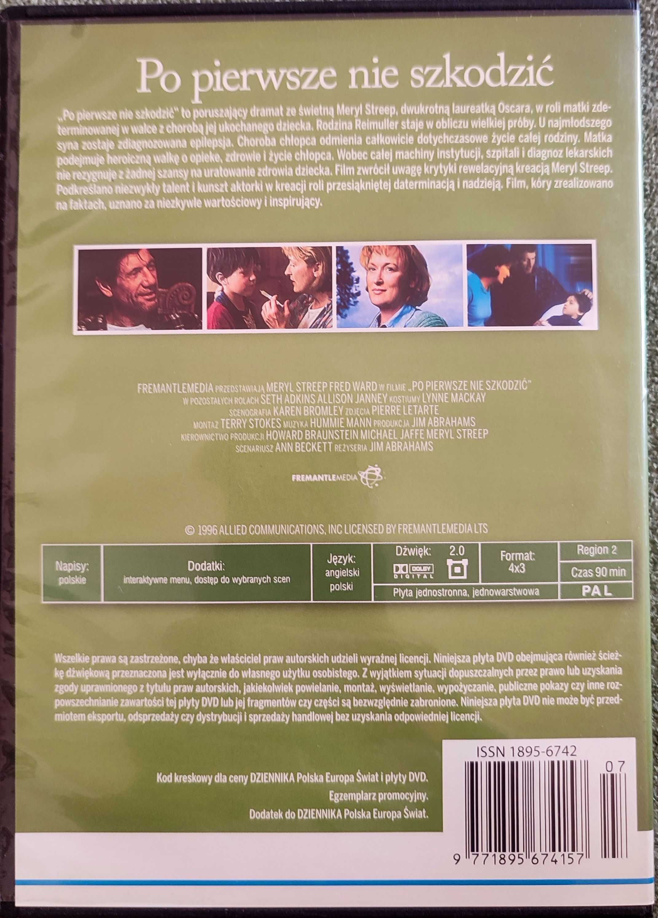 Film DVD Po pierwsze nie szkodzić. Merl Streep, Fred Ward