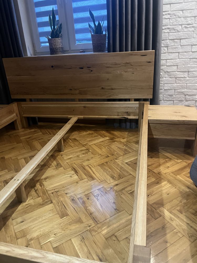 Łóżko dębowe lite bardzo solidne