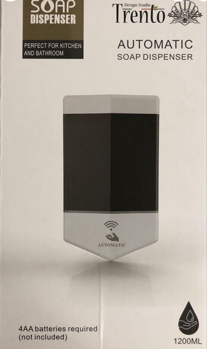 Дозатор рідкого мила Trento сенсорний, 1,2 л прозорий білий 59738