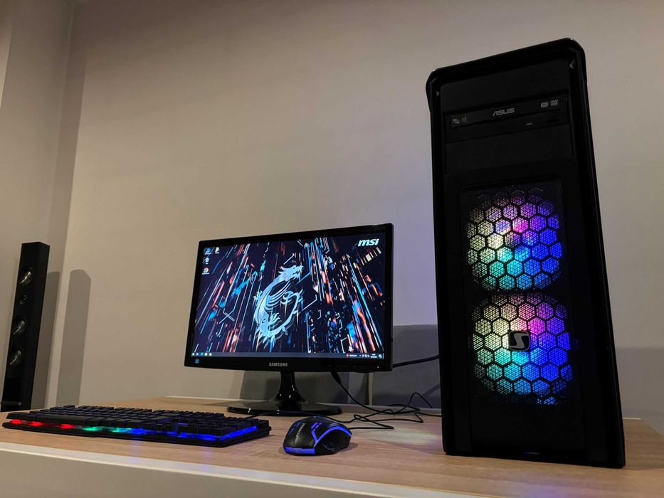 Zestaw Do Gier i7 8x3.8GHz/Ram-16GB/GTX-1050/SSD+500GB/Samsung 24'