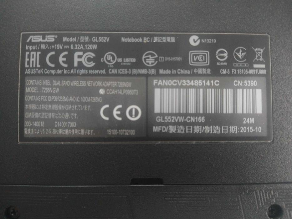 ASUS GL552V 15,6 INTEL CORE I5-6300HQ GTX 960M