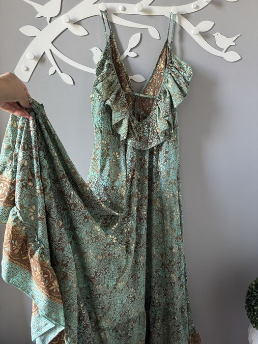 Sukienka jedwab długa maxi na ramiączkach