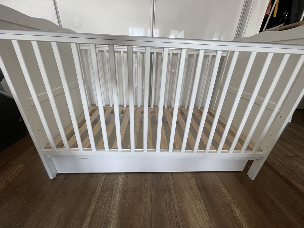 Łóżeczko / Tapczanik ISABEL 3w1 140x70 + szuflada : BIAŁY