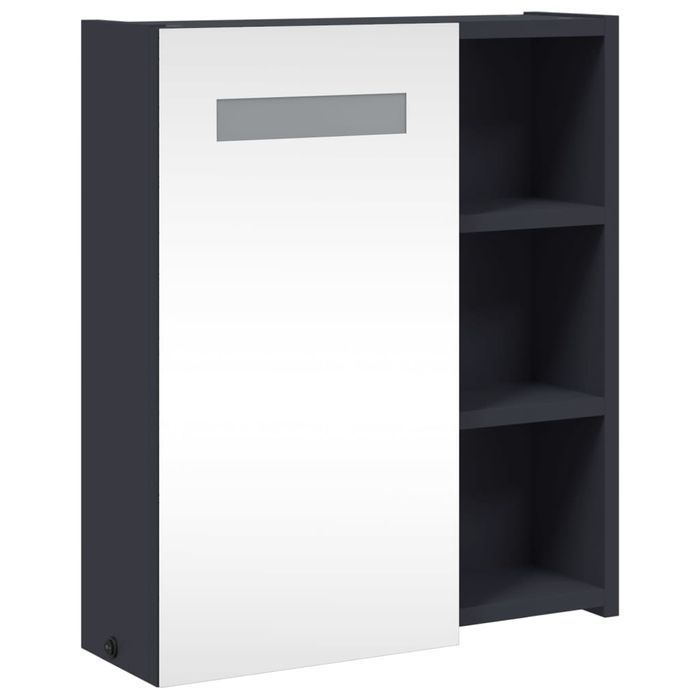 Vidaxl Szafka Łazienkowa Z Lustrem I Led, Szara, 45X13X52 Cm