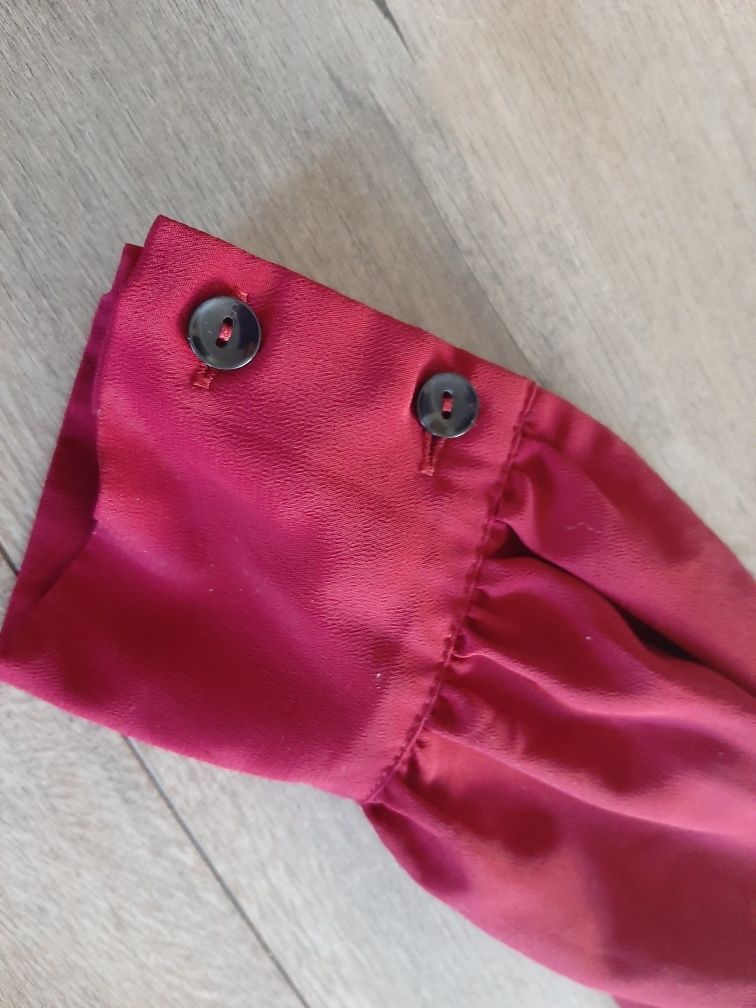 Sukienka tunika długa koszula wiązanie burgundowa biskupia l xl 40 42