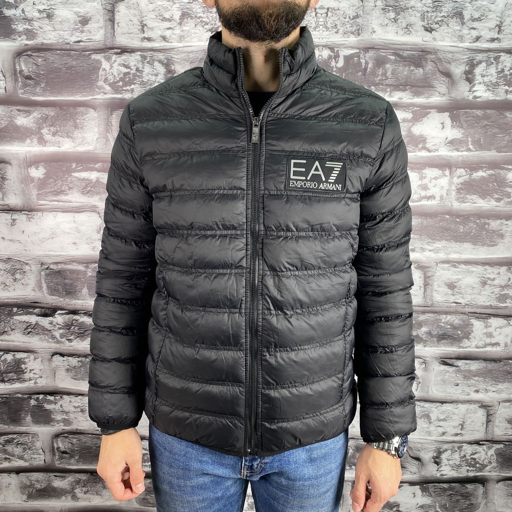 Куртка дутая Армани EA7 демисезонная черная