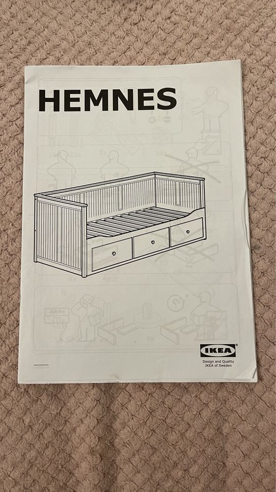 KOMPLET Łóżko hemnes + szafa brusali IKEA