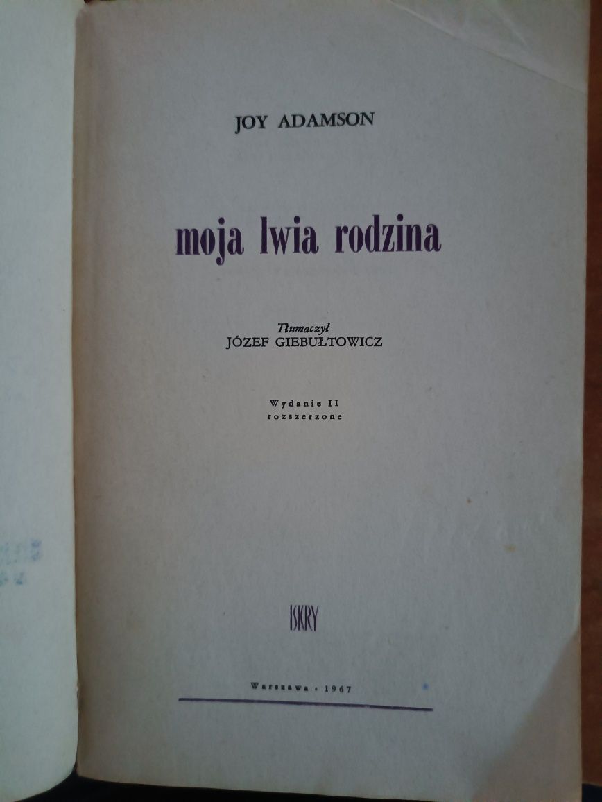 Joy Adamson "Moja lwia rodzina"