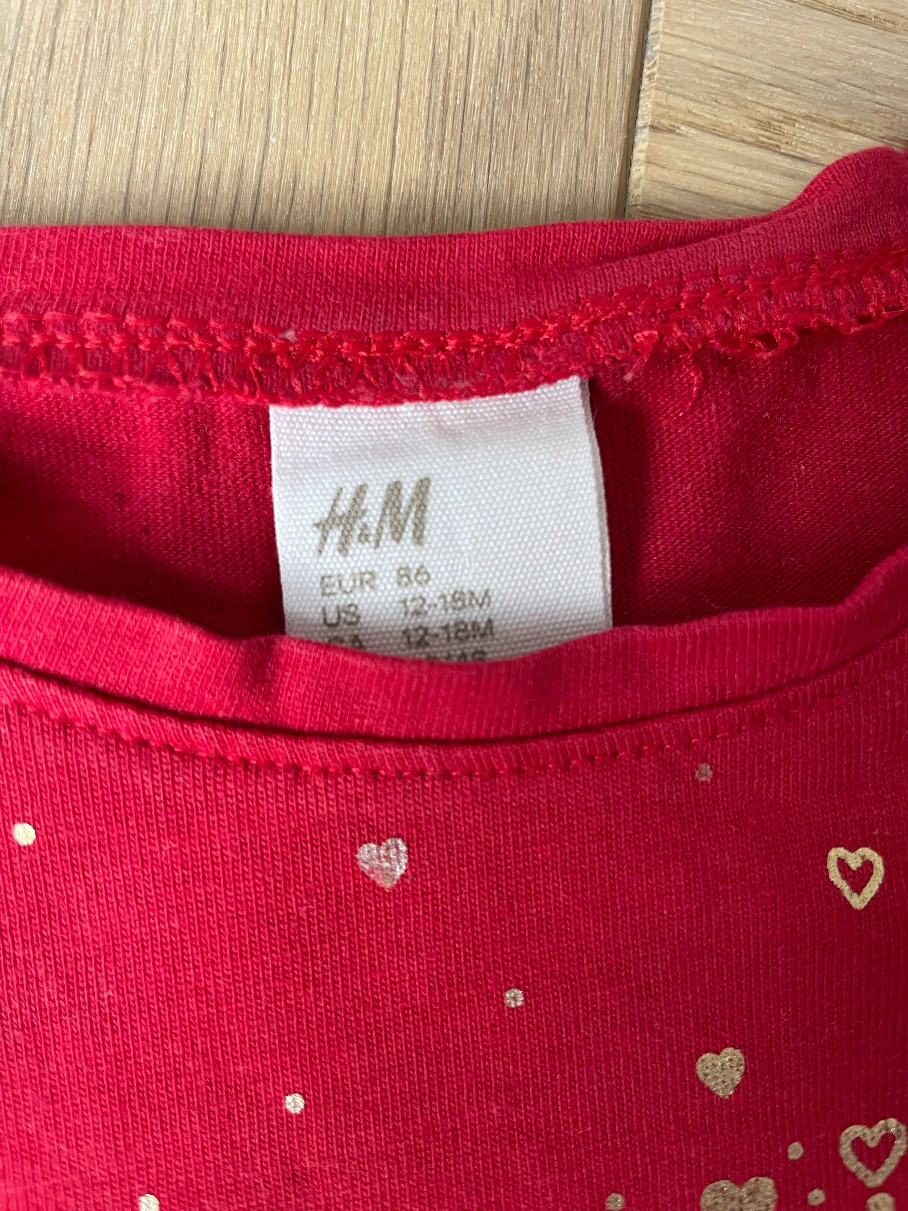 Bluzka świąteczna H&M r. 86, koszulka dziewczęca, do sesji na Święta