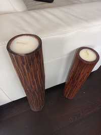 2 Velas em castiçais de bambu da AREA