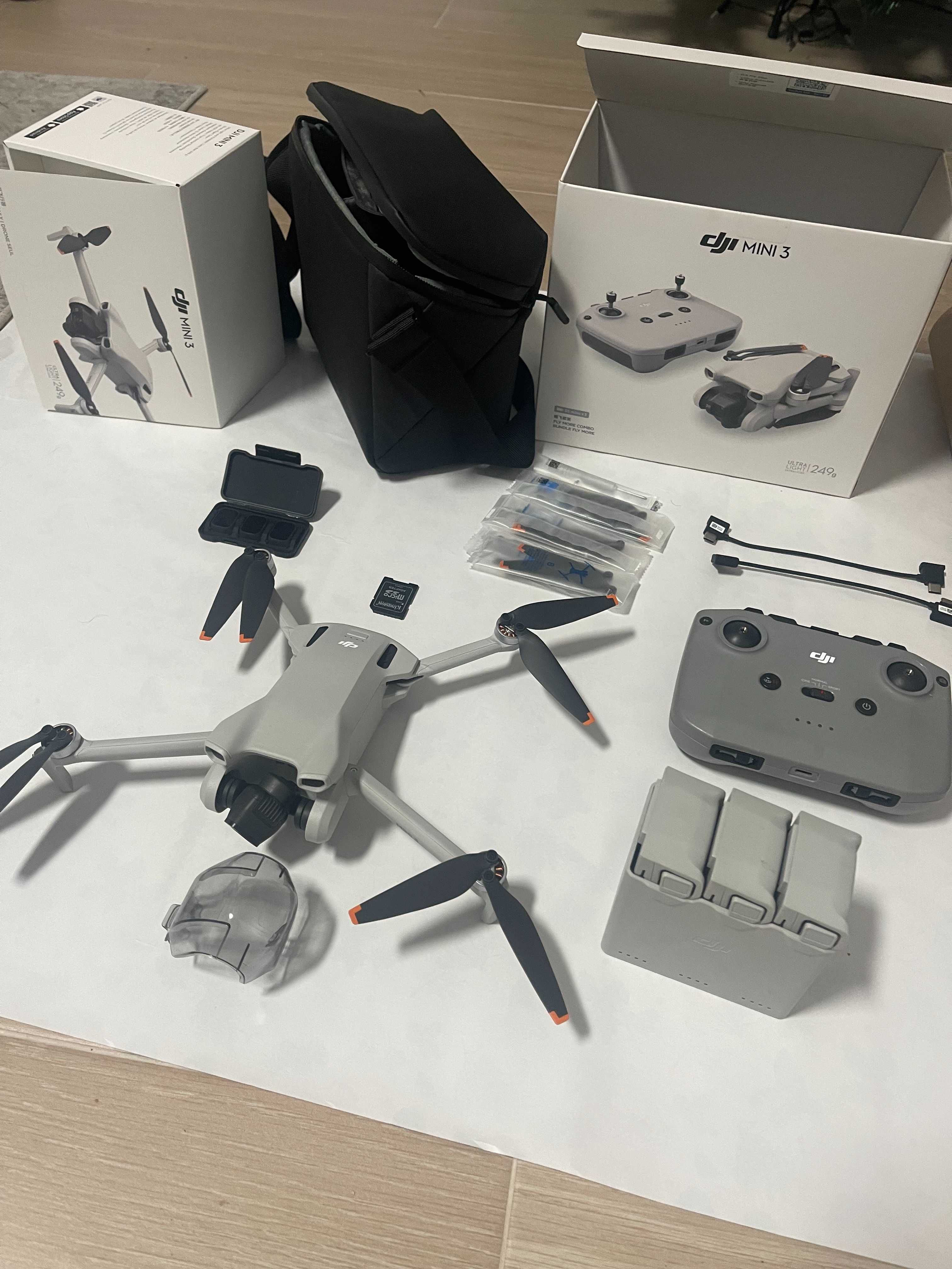 Drone DJI MINI 3 Fly More Combo + Set Filtros ND + cartao 128gb + Mala