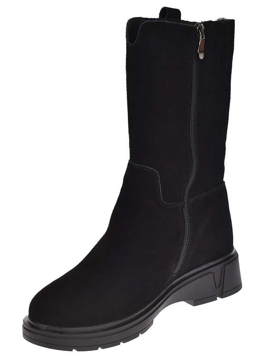 Kozaki damskie skórzane wysokie ocieplane śniegowce B-219 BK roz. 39