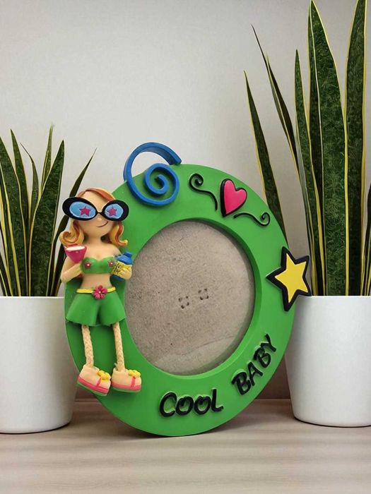 Ramka na zdjęcie „Cool Baby” – okrągła, 16 cm