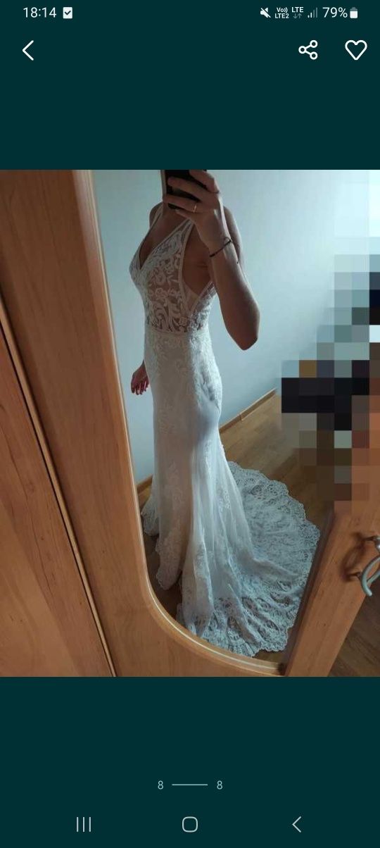 Biała suknia ślubna typu syrenka S 36