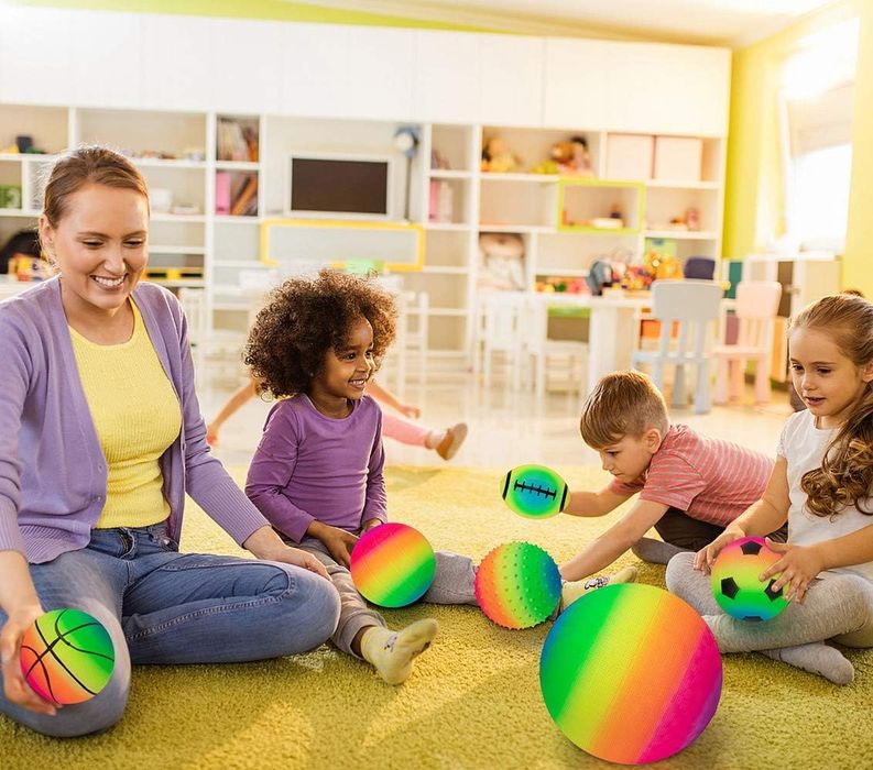 Zestaw Piłek Softball 6 Sztuk Z Pompką (Pcw) Beetoy Dzieci Niemowląt