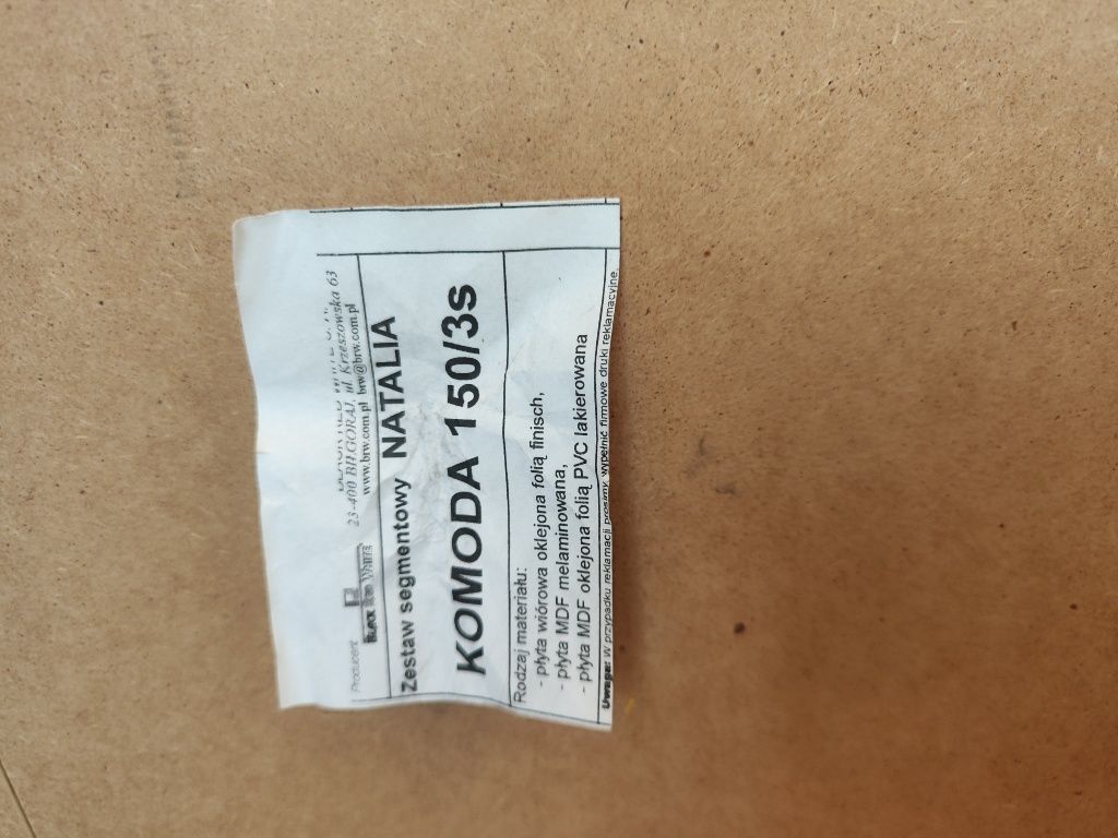 Komoda i szafka narożna - Zestaw segmentowy Natalia.