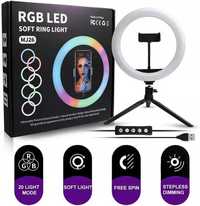 Lampa Do Selfie ze Statywem RGB LED USB MJ26 26cm