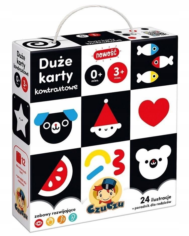 Czuczu Duże Karty Kontrastowe 0-3 Mies.