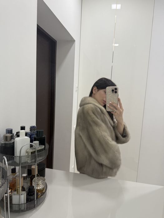 Шуба норкова блакитна