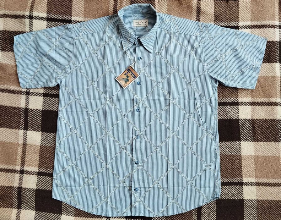 Чоловіча сорочка на короткий рукав нова, сорочка з принтом