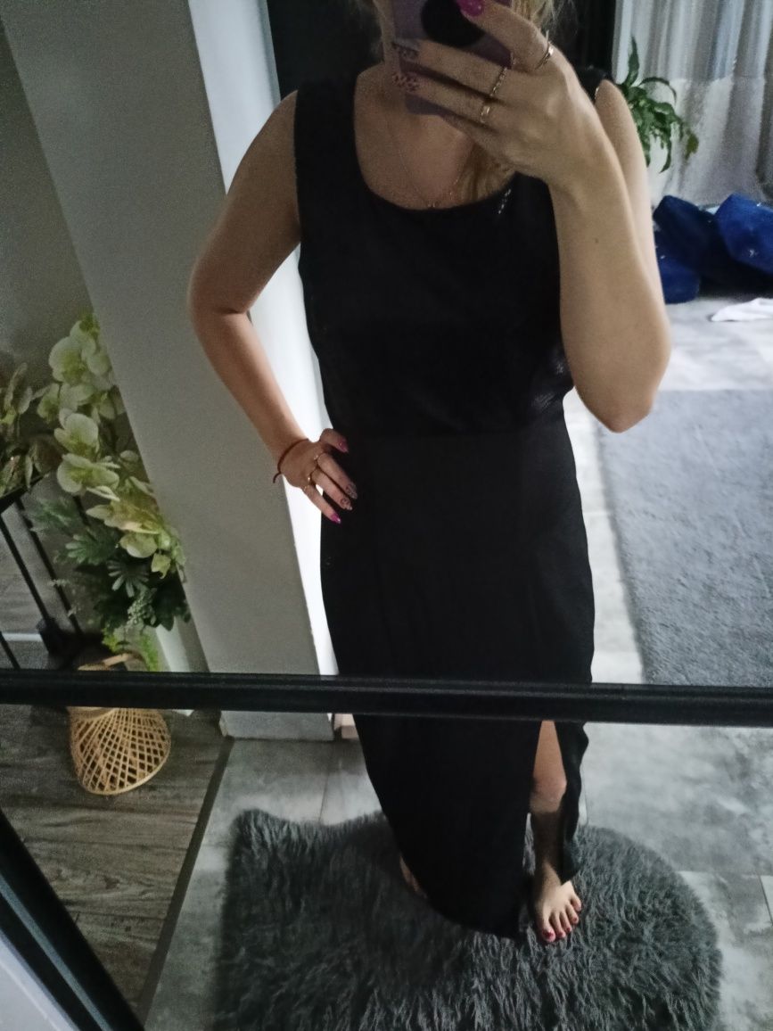 Długa sukienka czarna r.M/L