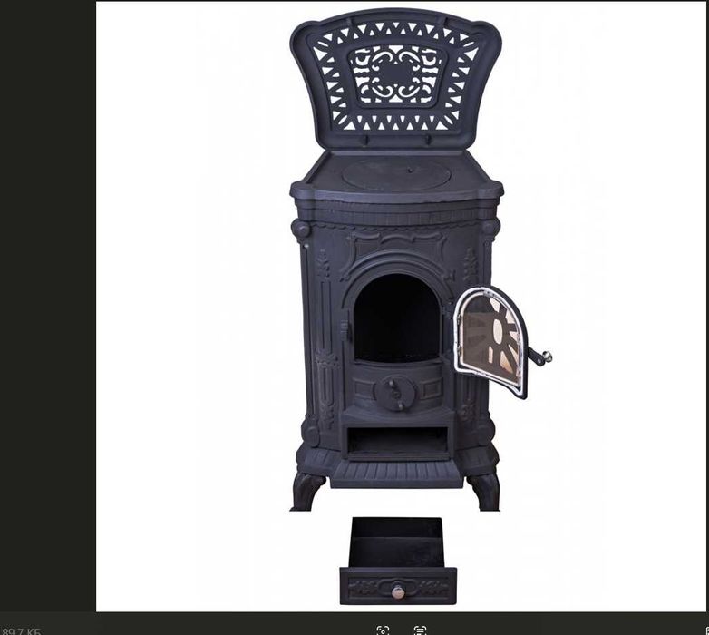 ‼️ Камін Піч буржуйка чавунна Bonro чорна 9 кВт ‼️ ТОП СЕЗОНУ ‼️