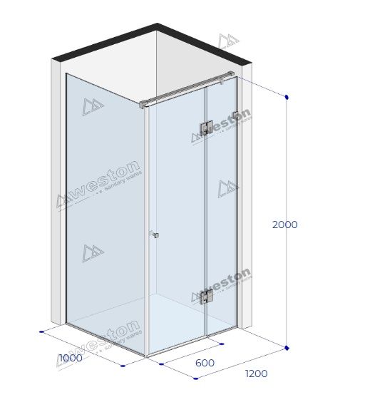Продам душову кабіну Weston з гартованого скла