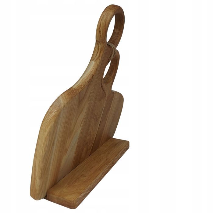 Zestaw Desek Do Krojenia Deski Dębowe w Stojaku