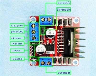 L298N драйвер RobotDyn двигателя 5В, мини, модуль Arduino