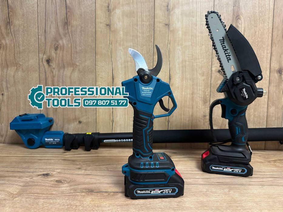 Садовой Набор 3в1 Makita Секатор DMT90BL Мини пилка DUC365 Удлинитель