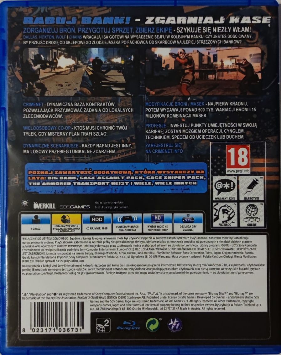 Payday 2 Crimewave edition Ps4/Ps5