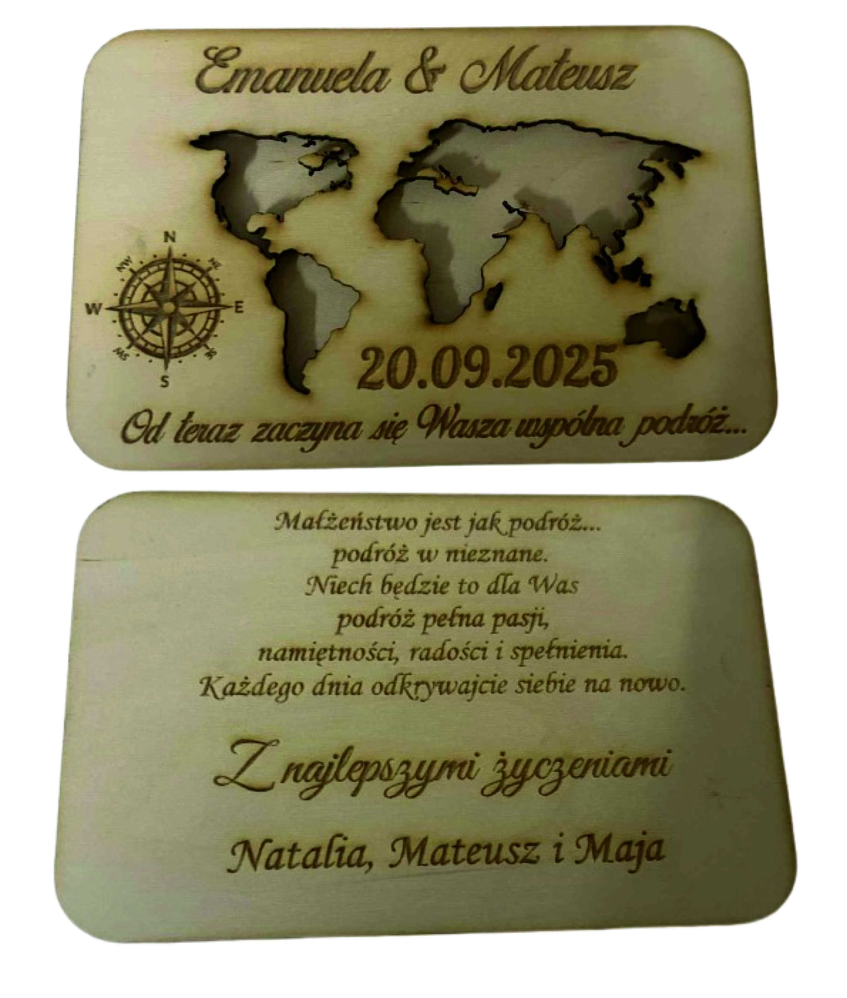 Kartka Mapa Świata Powinszowanie Imiona Data życzenia Podróż pieniądze