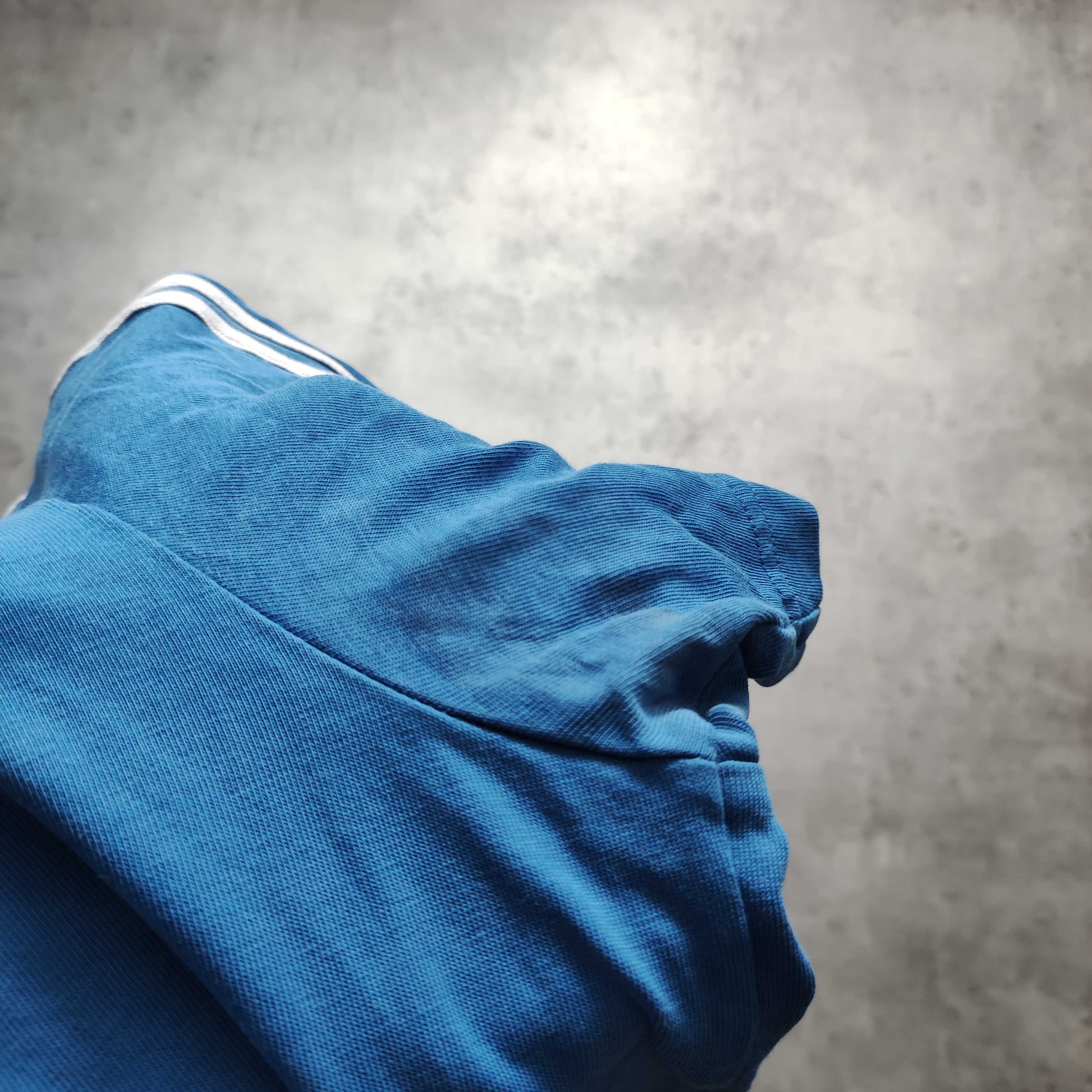 MĘSKA Koszulka Bawełna Casual Codzienna Duże Logo Adidas Granatowa