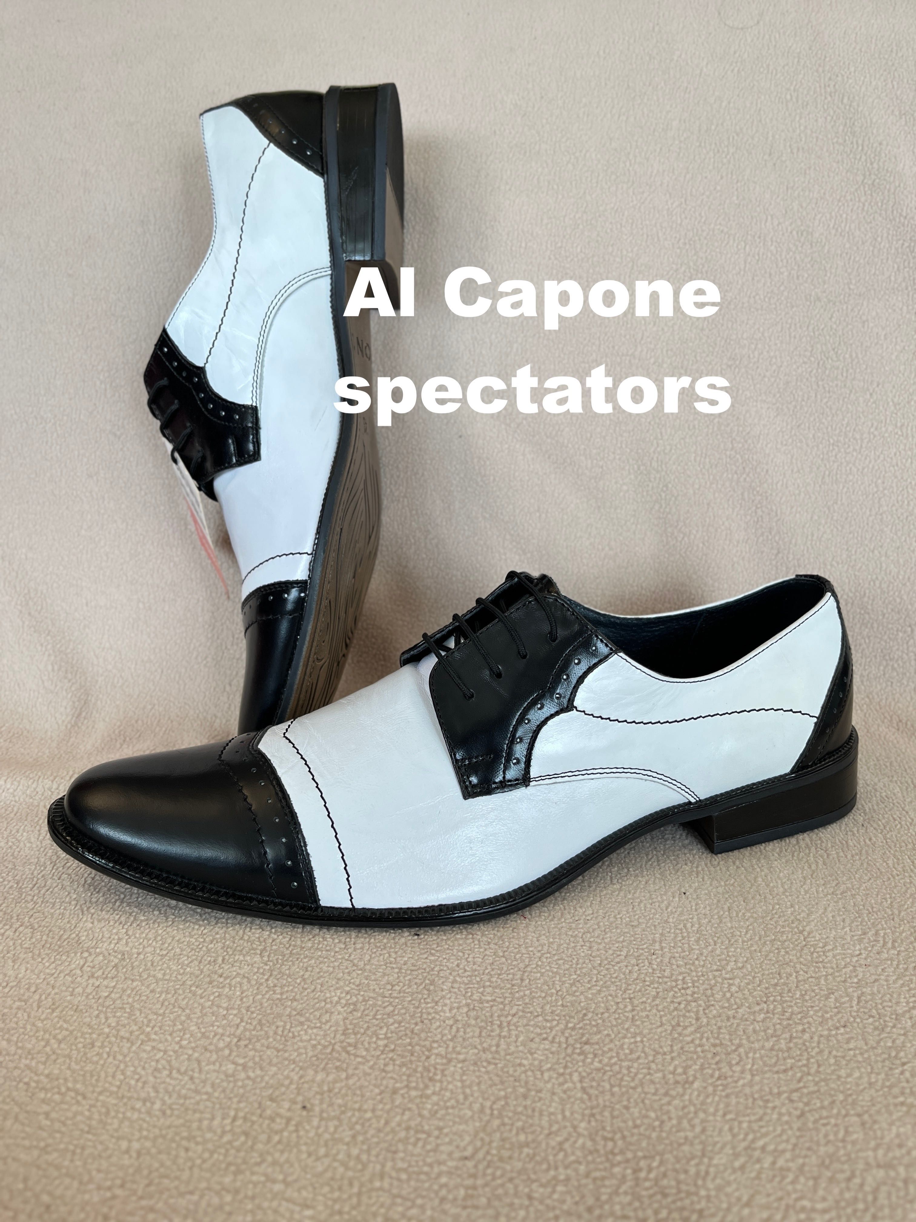 Męski skórzane buty Al Capone brogsy ROZM.43