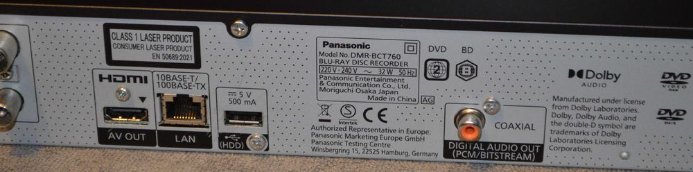 Panasonic DMR-BCT760 odtwarzacz Blu Ray nagrywarka 500GB 4K Ultra HD
