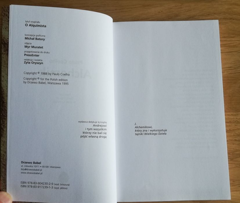 "Alchemik" Paulo Coelho