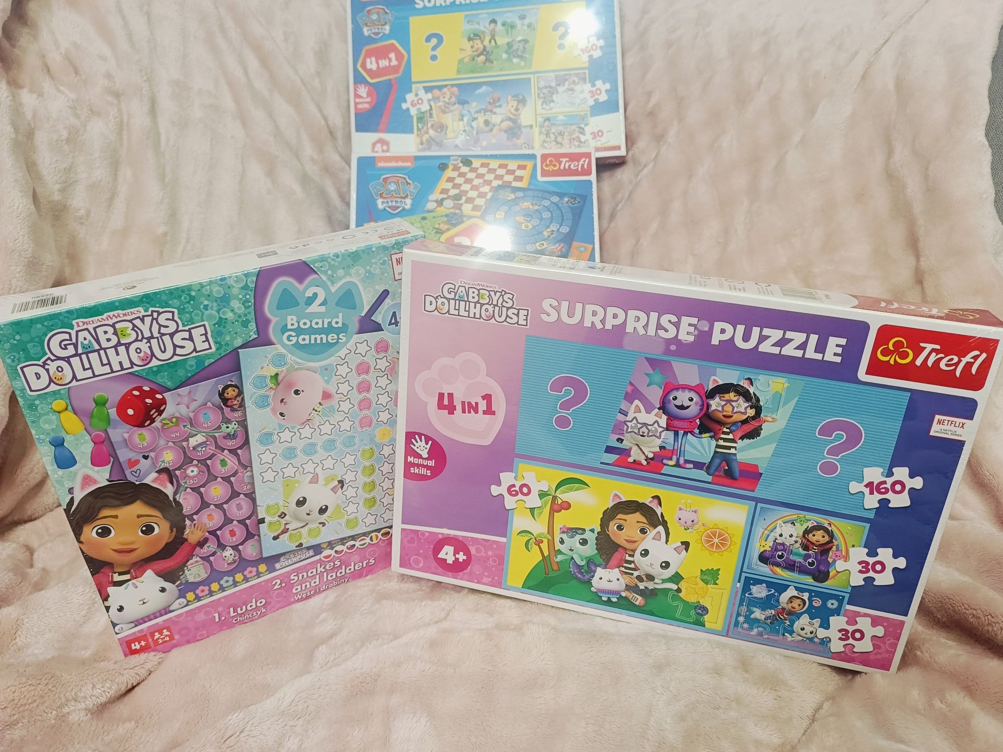 Psi Patrol gra planszowa 30 gier chińczyk warcaby Ludo Gabi puzzle