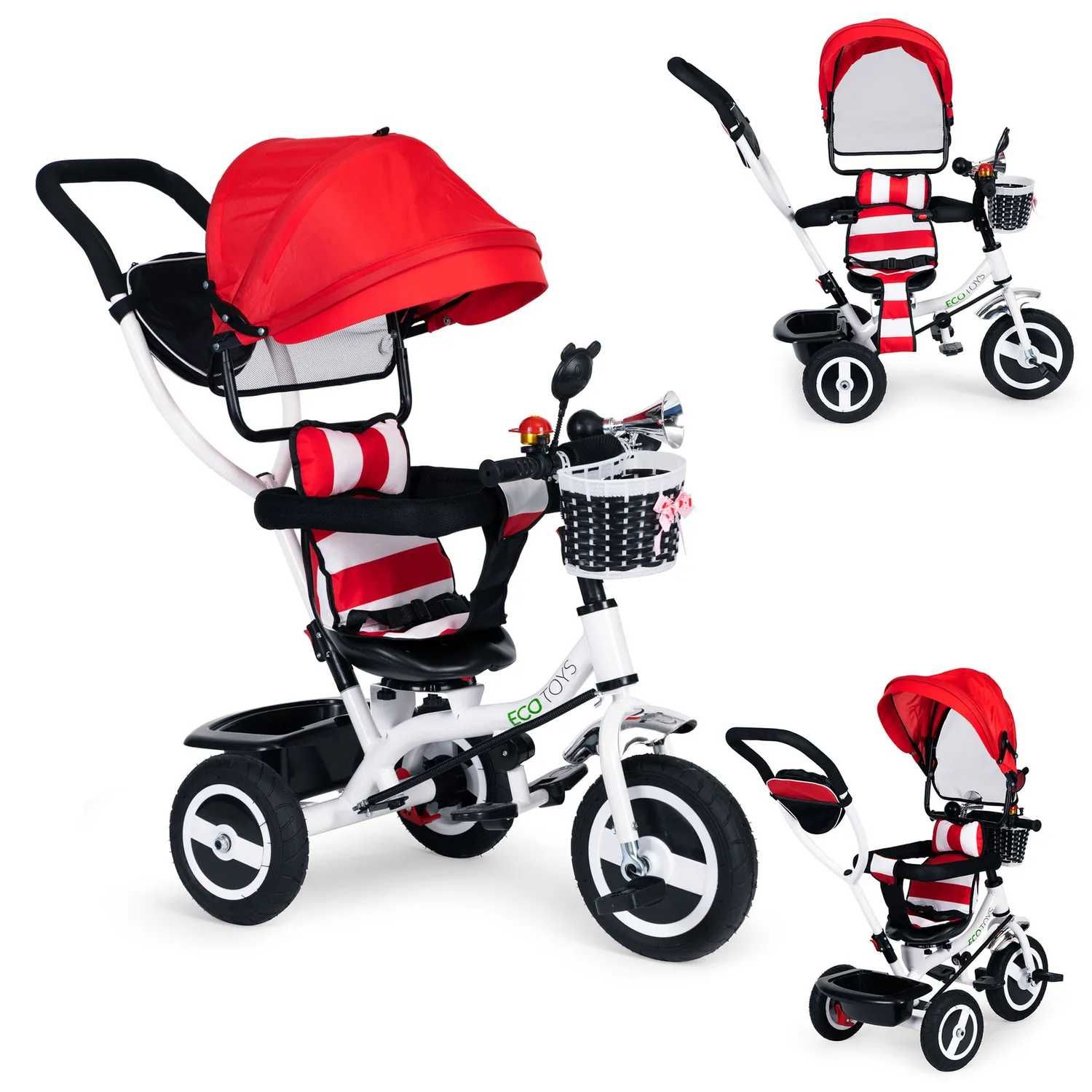 Rowerek trójkołowy wózek jeździk obracany Ecotoys