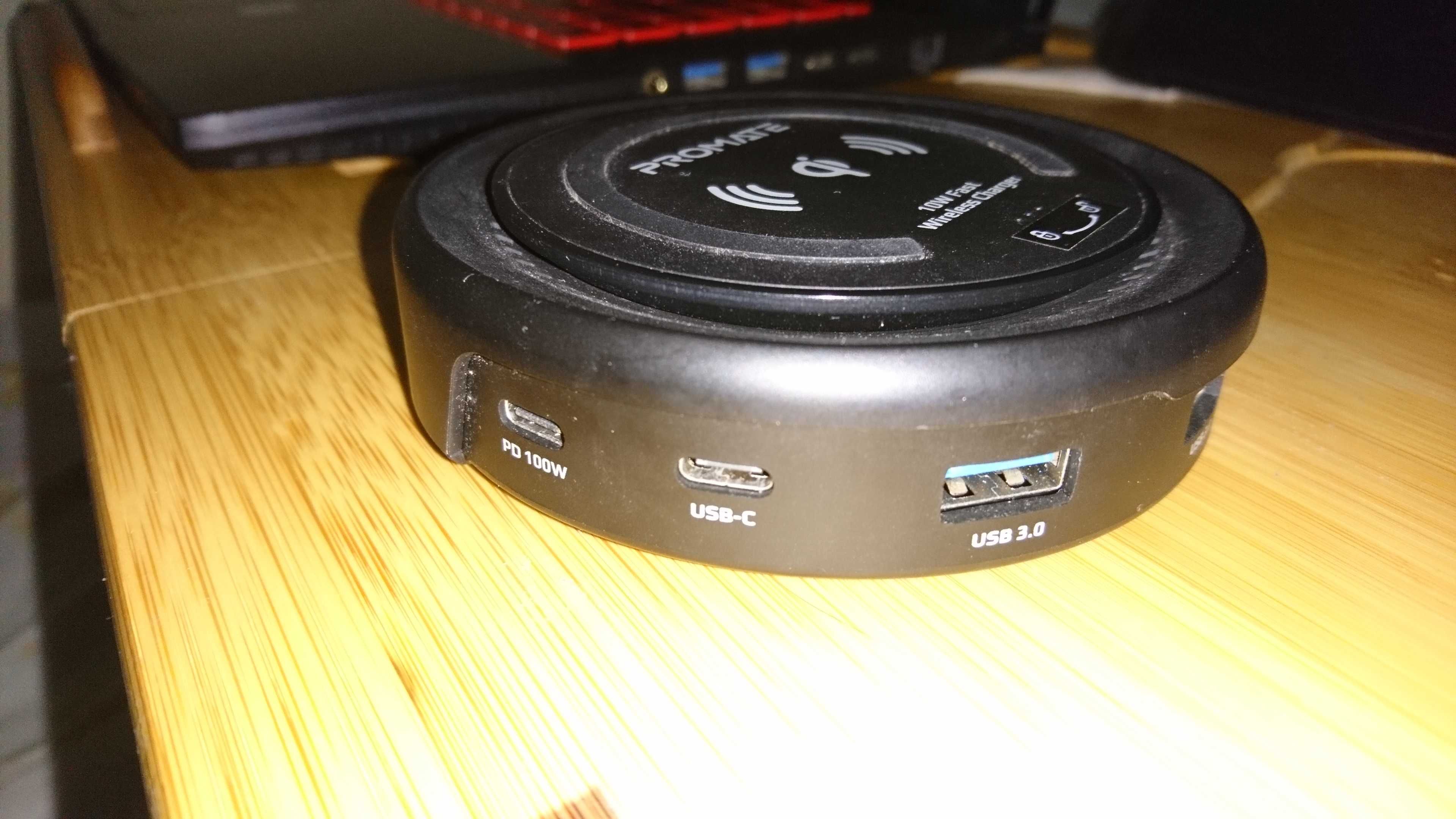 usb хаб з бездротовою зарядкою 6-в-1 Promate CenterHub usb 3.0