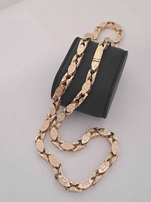 Złoty łańcuszek splot CARTIER 585 Nowy