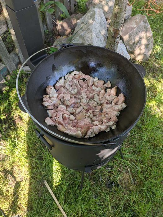 Пічка для казана 6л-8л, 10,12л, 15л Піч 3мм з  кільцем та димарем