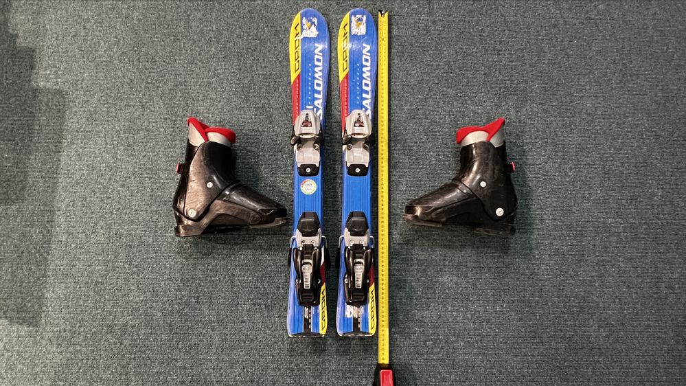 Narty dzieciece 76 cm, buty 21.5