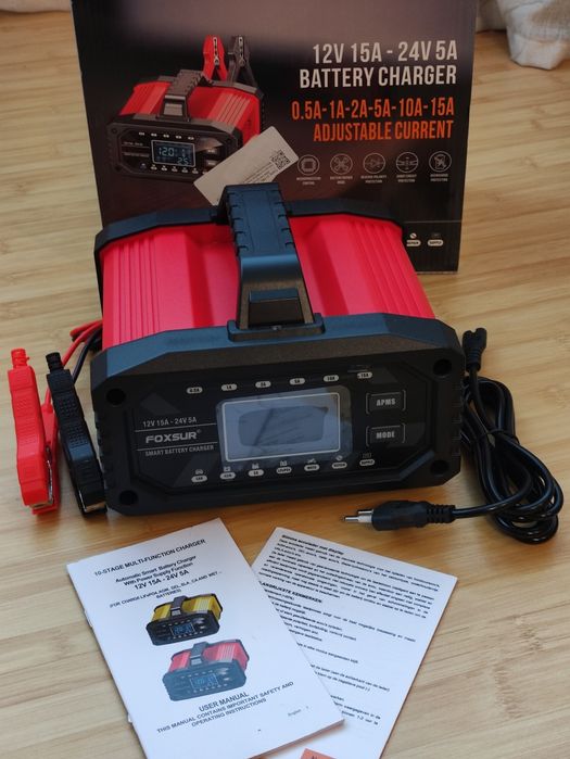 Імпульсний автоматичний зарядний пристрій Foxsur 0.5А-15А