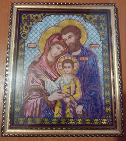 Икона святое семейство вишита бисером