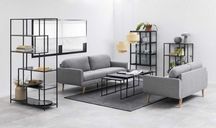 Industrialny regał Seaford metalowy czarny MDF 185x114x35cm Actona