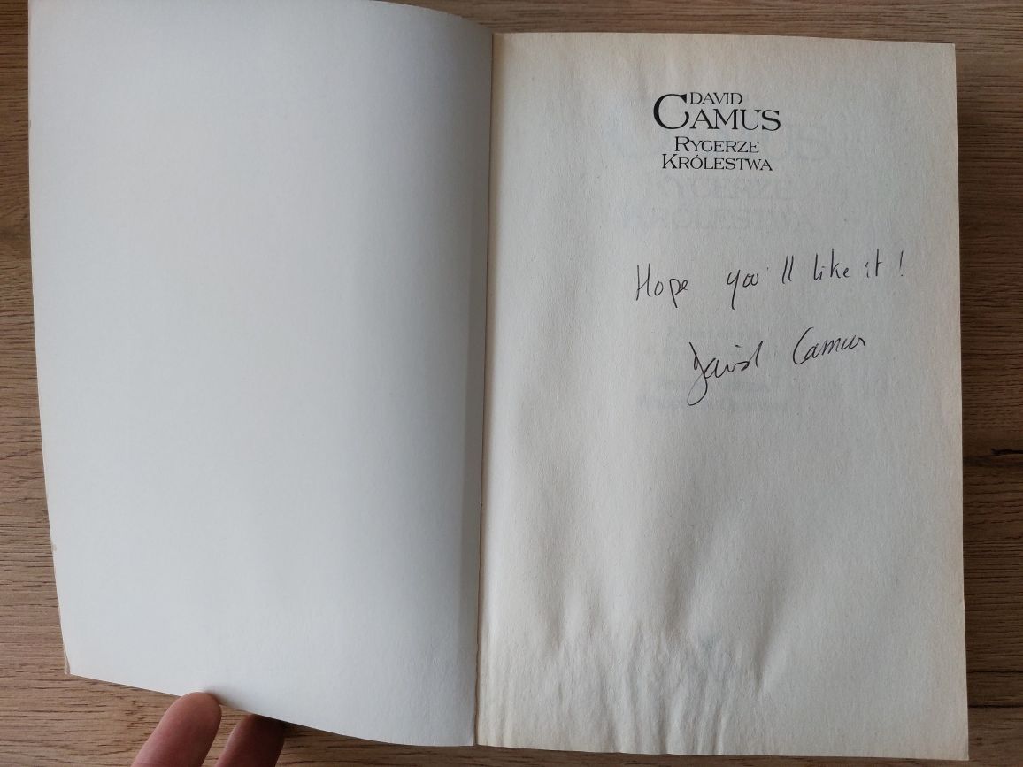 Albert Camus Rycerze królestwa. Autograf autora.