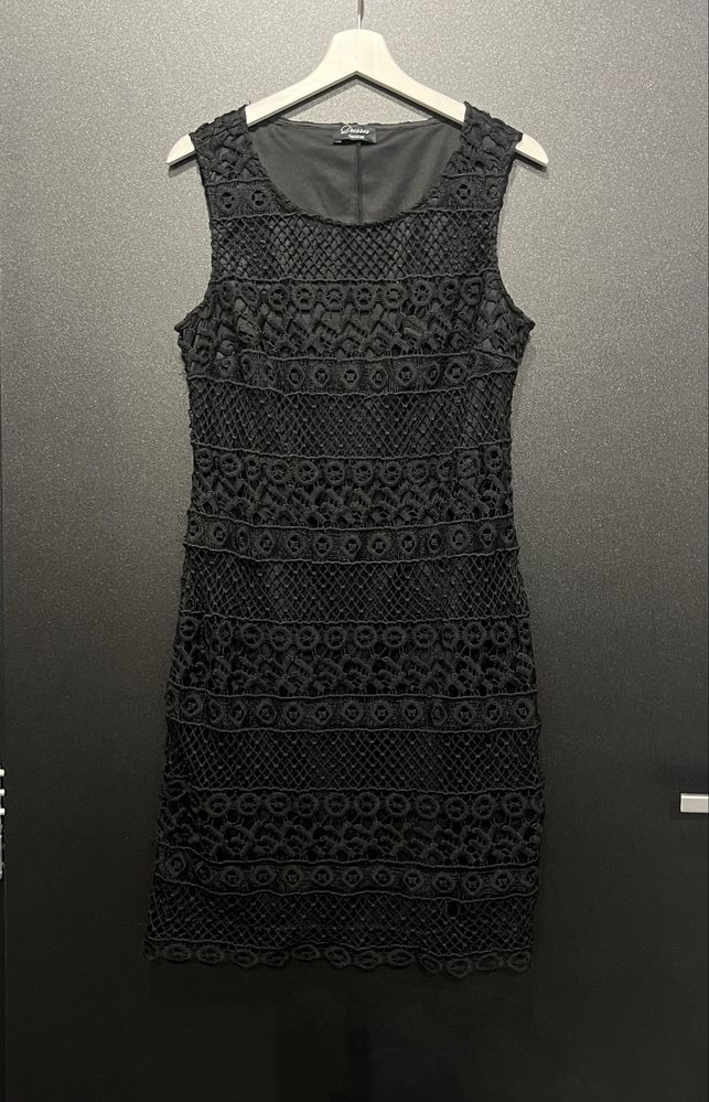 Black lace mini dress/Czarna koronkowa letnia sukienka Pogrzebowa mini