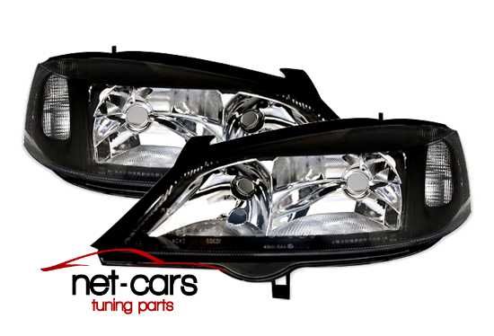 Reflektory lampy przednie przód OPEL ASTRA G 98 - 05 HB czarne