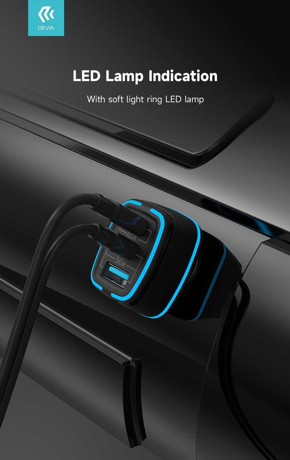 Ładowarka Samochodowa Devia Extreme 115W! 2xUSB-C 1x USB Mocna