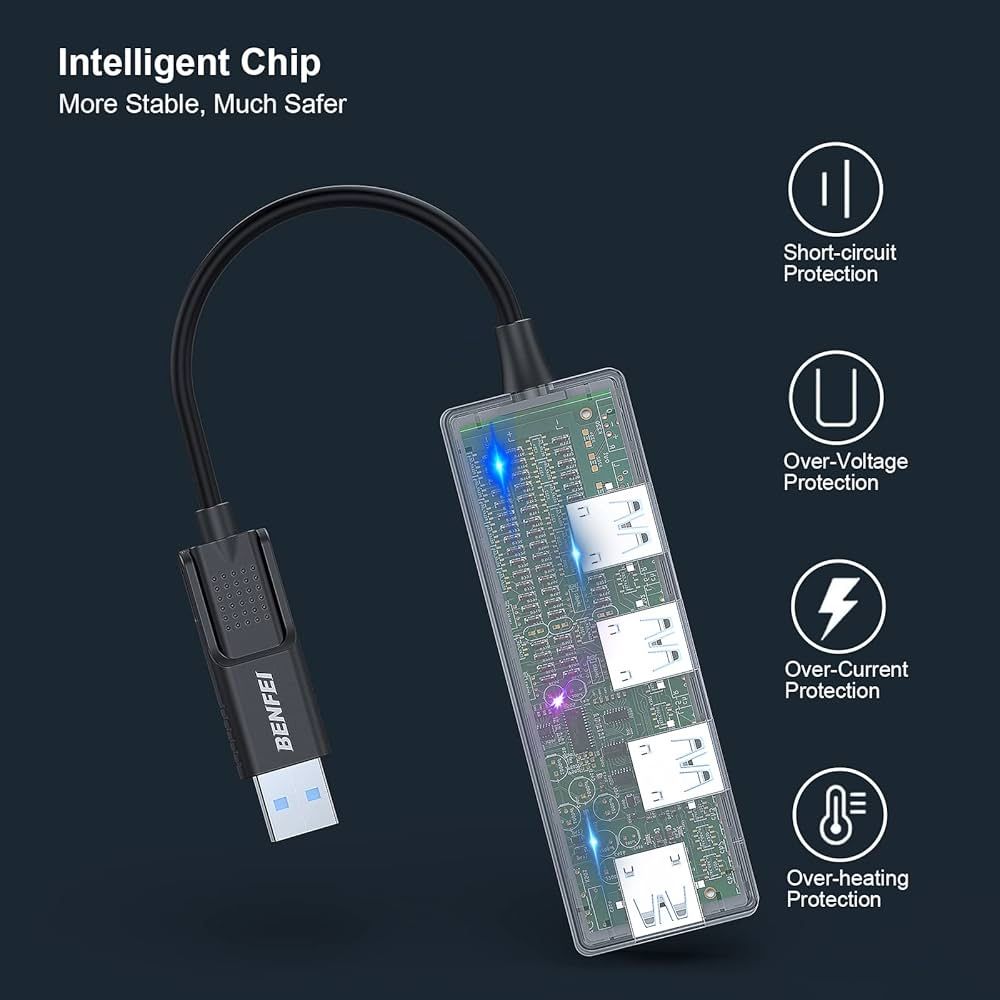 USB-хаб BENFEI USB 3.0, USB-C HUB, 2-в-1